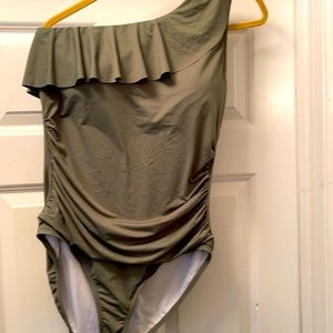 One piece off the shoulder swim suite